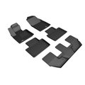 3D Mats Usa Custom Fit, Raised Edge, Black, Thermoplastic Rubber Of Carbon Fiber Texture, 5 Piece L1VV02901509